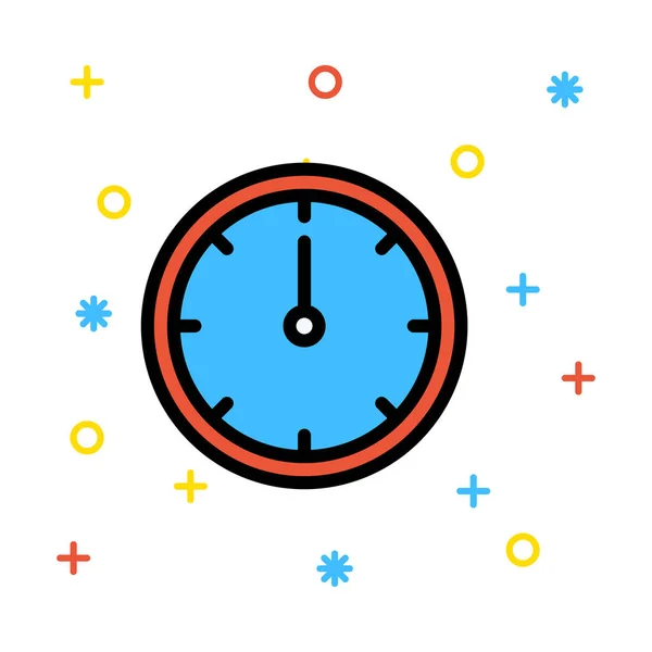 Reloj Icono Estilo Plano Vector Ilustración — Vector de stock