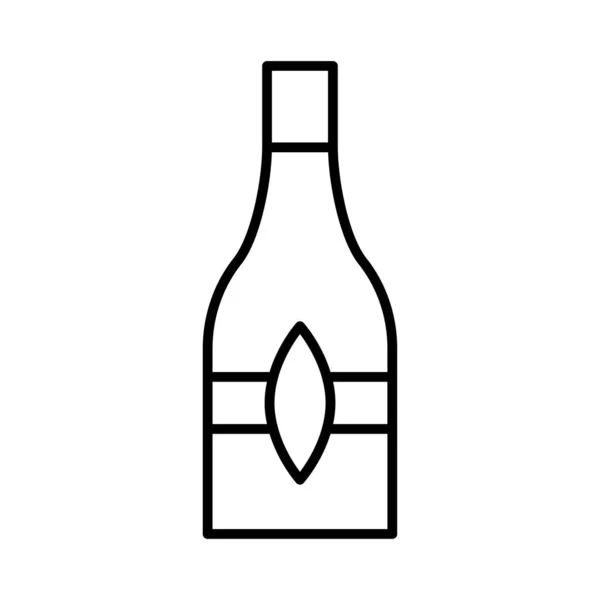 Bouteille Vin Icône Style Plat Illustration Vectorielle — Image vectorielle