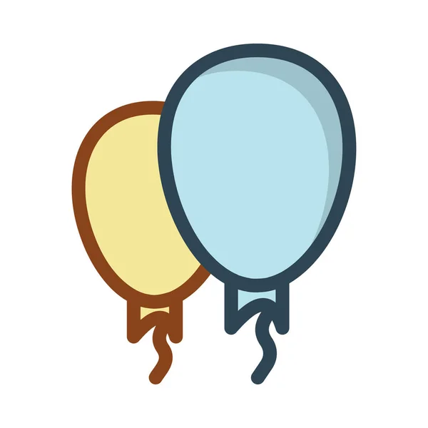 Globos Fiesta Icono Estilo Plano Vector Ilustración — Archivo Imágenes Vectoriales