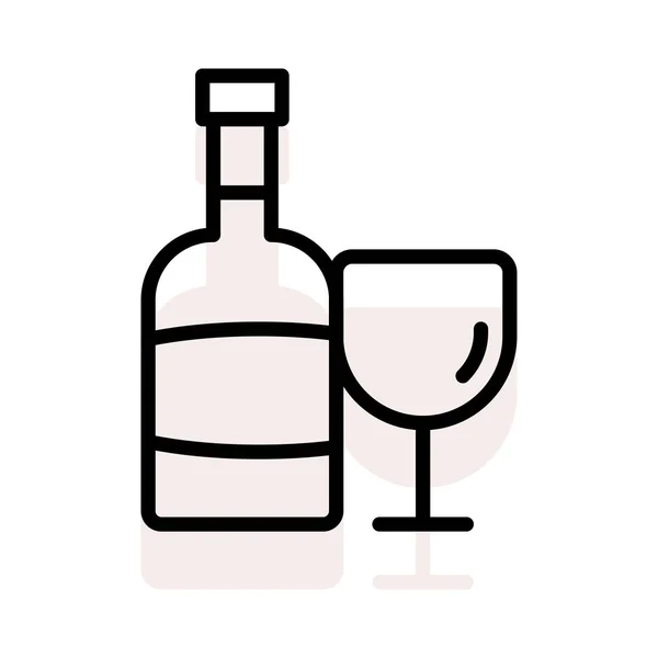 Vino Bere Alcol Vettore Illustrazione — Vettoriale Stock