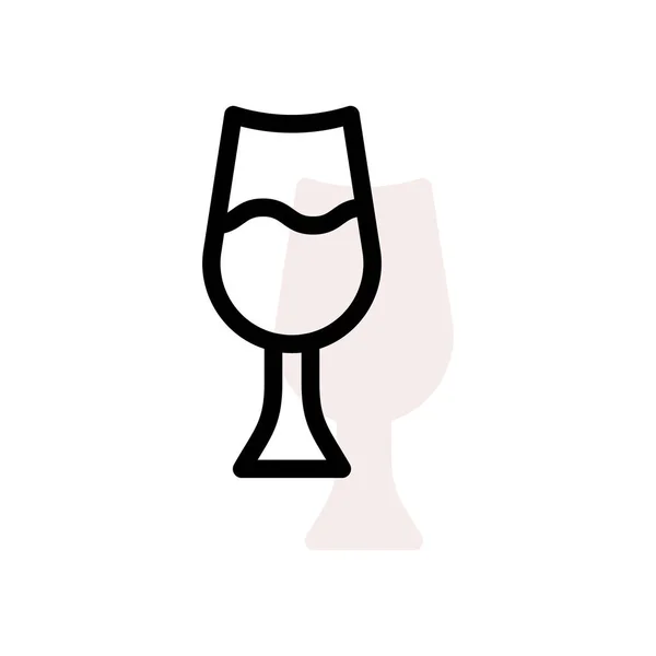 Champagne Glas Platt Stilikon Vektorillustration — Stock vektor