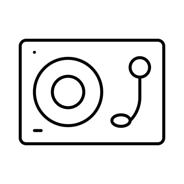 Vintage Vinilo Reproductor Icono Estilo Plano Vector Ilustración — Vector de stock