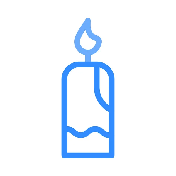 Декоративна Свічка Іконою Плоского Стилю Полум Векторні Ілюстрації — стоковий вектор