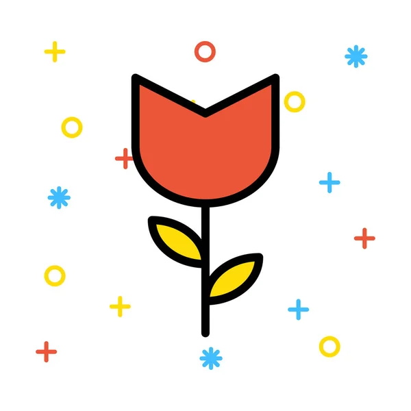 Mooie Bloem Platte Stijlicoon Vectorillustratie — Stockvector