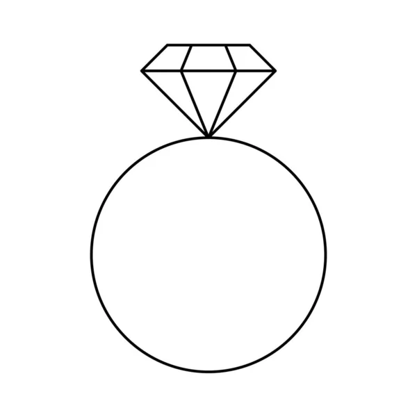 Gyűrű Gyémánt Lapos Stílusú Ikonnal Vektoros Illusztráció — Stock Vector
