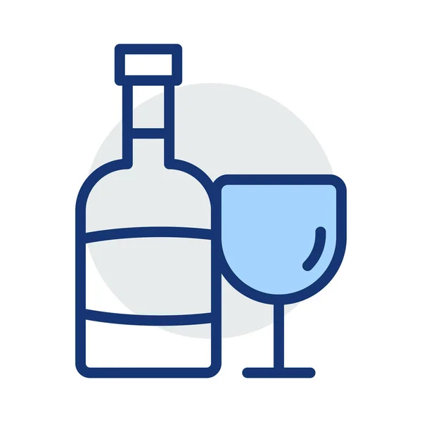 Vino Bebida Alcohol Vector Ilustración — Archivo Imágenes Vectoriales