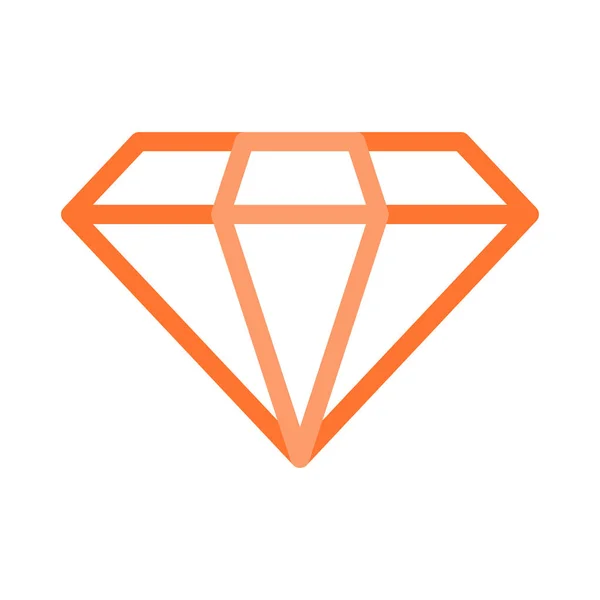 Icono Estilo Plano Diamante Ilustración Vectorial — Vector de stock