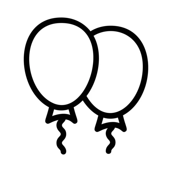 Ballons Fête Icône Style Plat Illustration Vectorielle — Image vectorielle