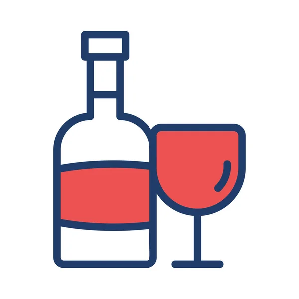 Vino Bebida Alcohol Vector Ilustración — Archivo Imágenes Vectoriales