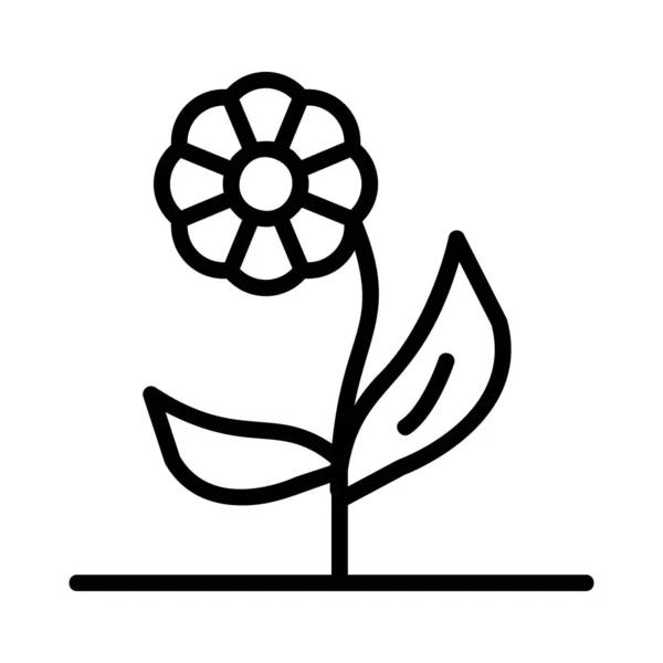 Schöne Blume Flache Stil Symbol Vektor Illustration — Stockvektor