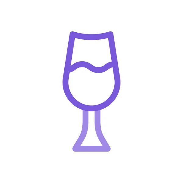 シャンパン グラス フラット スタイル アイコン ベクトル イラスト — ストックベクタ
