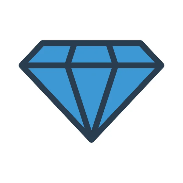 Icono Estilo Plano Diamante Ilustración Vectorial — Vector de stock