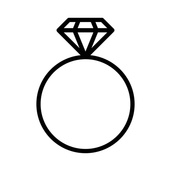 Δαχτυλίδι Διαμάντι Επίπεδη Στυλ Εικονίδιο Εικονογράφηση Διάνυσμα — Διανυσματικό Αρχείο