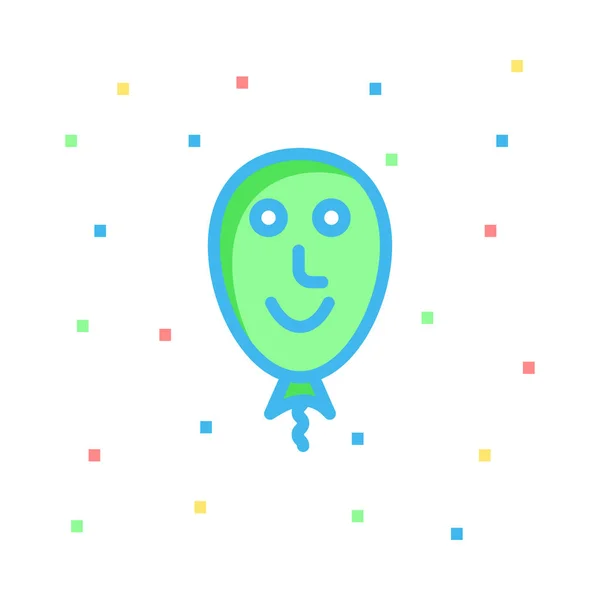 Party Ballon Flache Stil Ikone Vektorillustration — Stockvektor