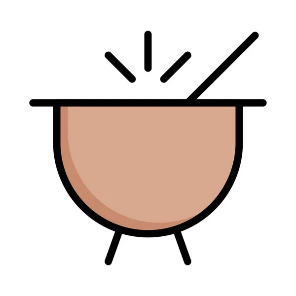 Гарячий Кухонний Горщик Плоский Стиль Значок Векторні Ілюстрації — стоковий вектор