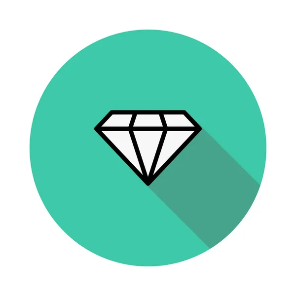 Icono Estilo Plano Diamante Ilustración Vectorial — Vector de stock