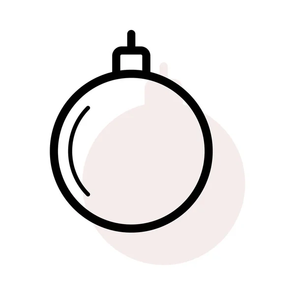 Christmas Decorative Bauble Flat Style Icon Vector Illustration — Stock Vector