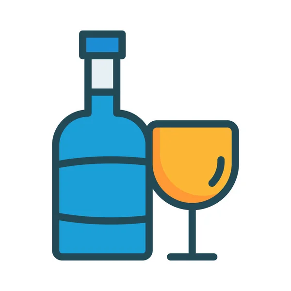 Vino Bebida Alcohol Vector Ilustración — Archivo Imágenes Vectoriales