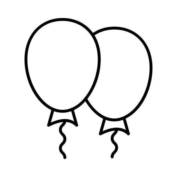 Globos Fiesta Icono Estilo Plano Vector Ilustración — Archivo Imágenes Vectoriales