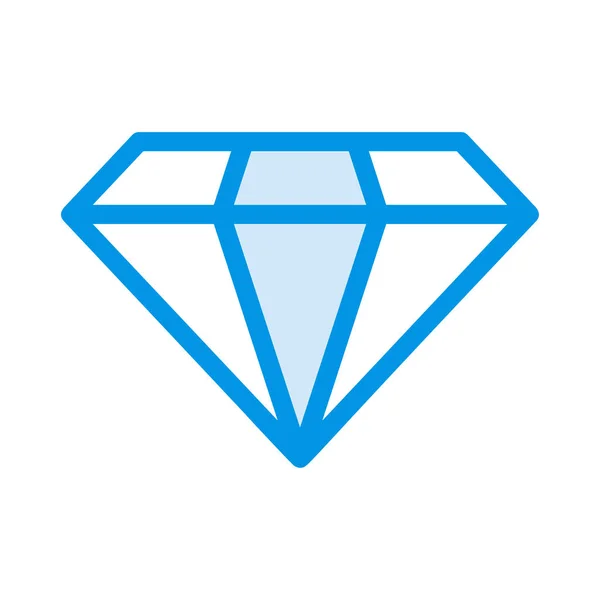 Diamond Flat Style Icon Vector Illustration — Stock Vector