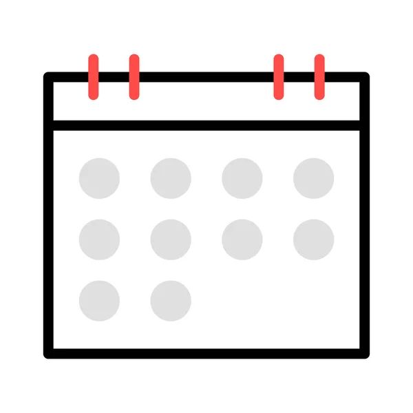 Annual Calendar Flat Style Icon Vector Illustration — Stock Vector