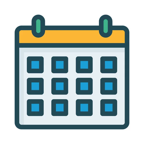 Calendario Anual Icono Estilo Plano Vector Ilustración — Archivo Imágenes Vectoriales