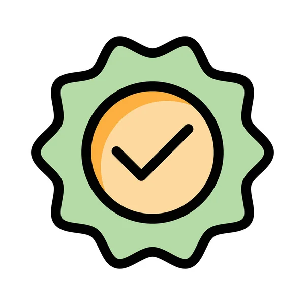 Sticker Check Sign Flat Style Icon Vector Illustration — Stock Vector