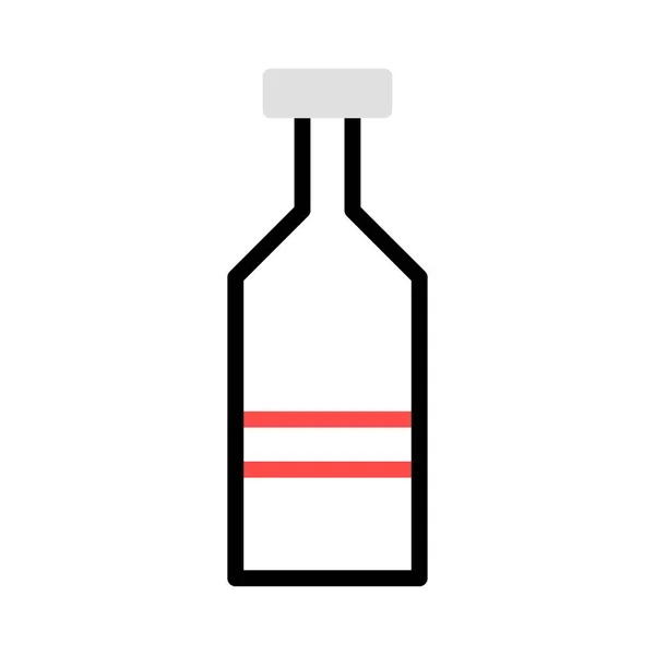 Fles Wijn Alcohol Vectorillustratie — Stockvector