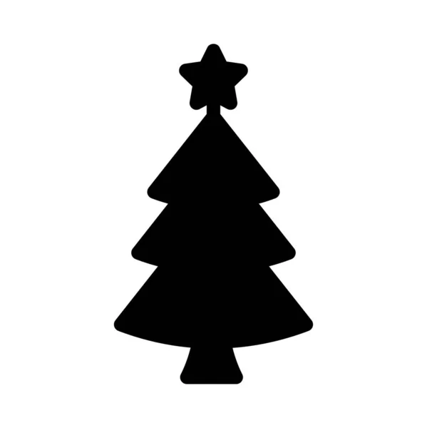 Christmas Fir Tree Flat Style Icon Vector Illustration — Stock Vector