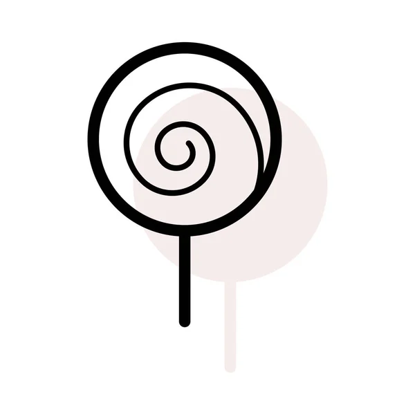 Zoete Lollipop Platte Stijlicoon Vectorillustratie — Stockvector