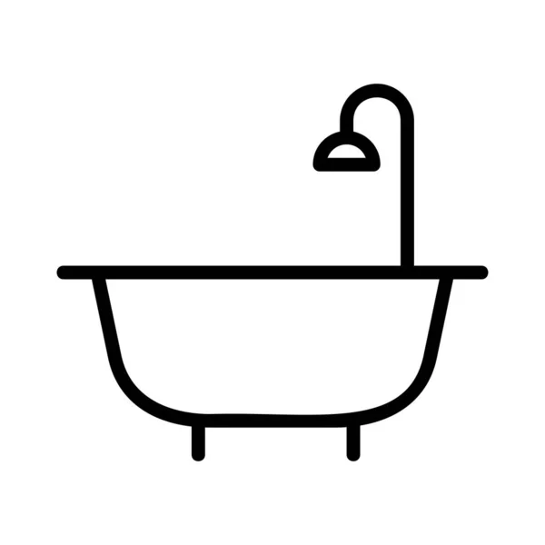 Kád Fürdő Zuhanyzó Vektoros Illusztráció — Stock Vector