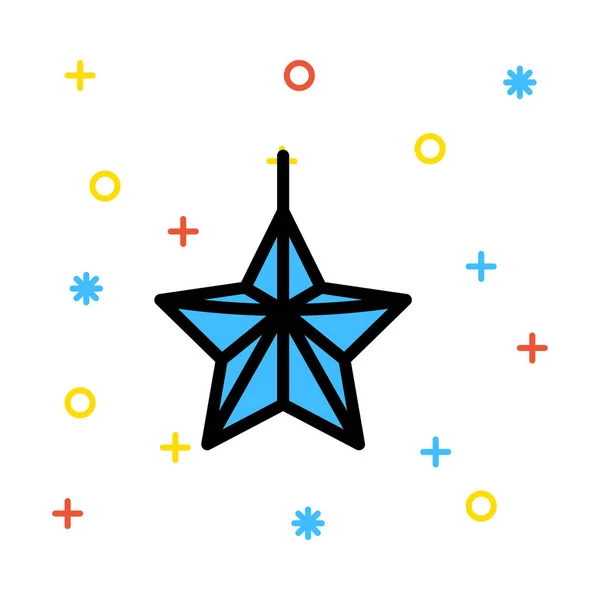 Neujahr Dekorative Stern Flache Stil Ikone Vektorillustration — Stockvektor