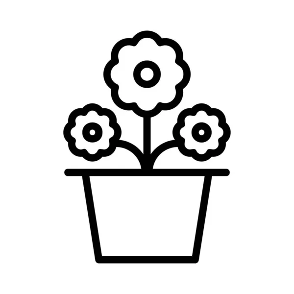 Blomma Kruka Platt Stilikon Vektorillustration — Stock vektor