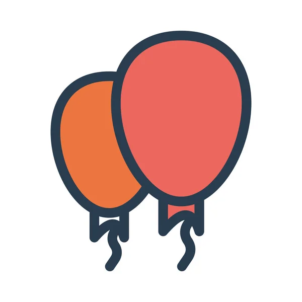 Globos Fiesta Icono Estilo Plano Vector Ilustración — Vector de stock