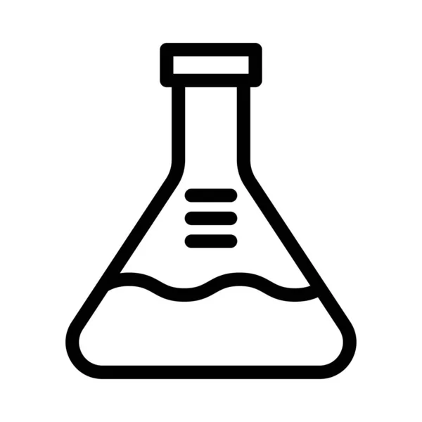 Laboratory Flask Flat Style Icon Vector Illustration — Stock Vector