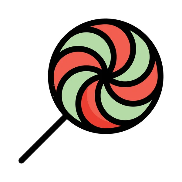 Zoete Lollipop Platte Stijlicoon Vectorillustratie — Stockvector