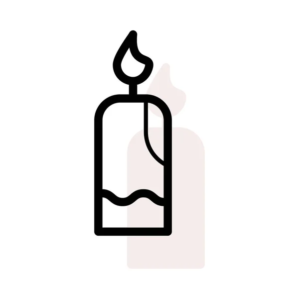 Decorative Candle Flame Flat Style Icon Vector Illustration — Stock Vector