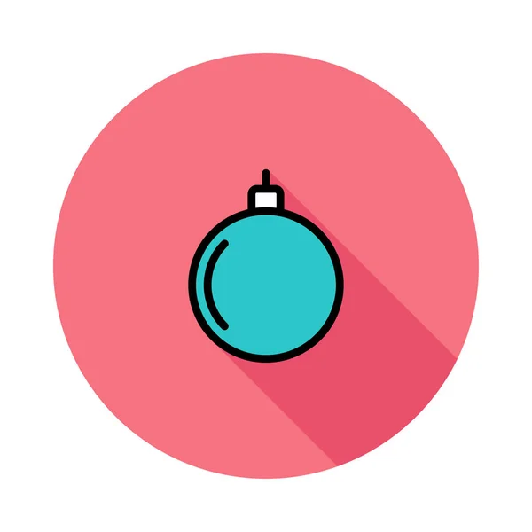 Navidad Decorativa Bauble Icono Estilo Plano Vector Ilustración — Vector de stock