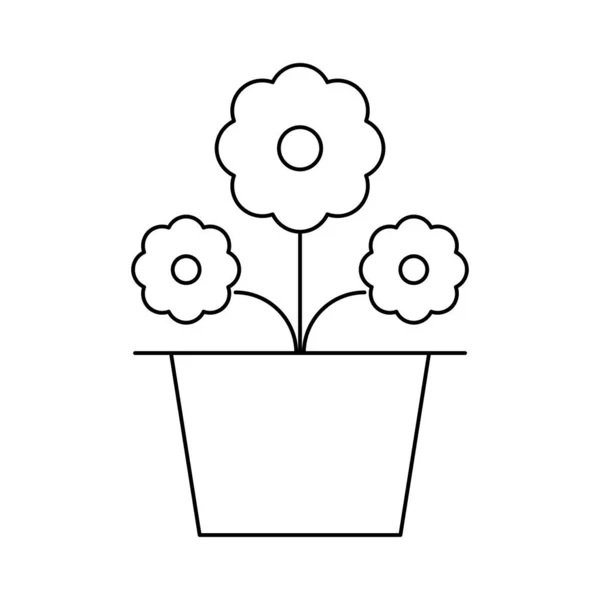 Цветок Горшок Плоский Стиль Значок Векторная Иллюстрация — стоковый вектор