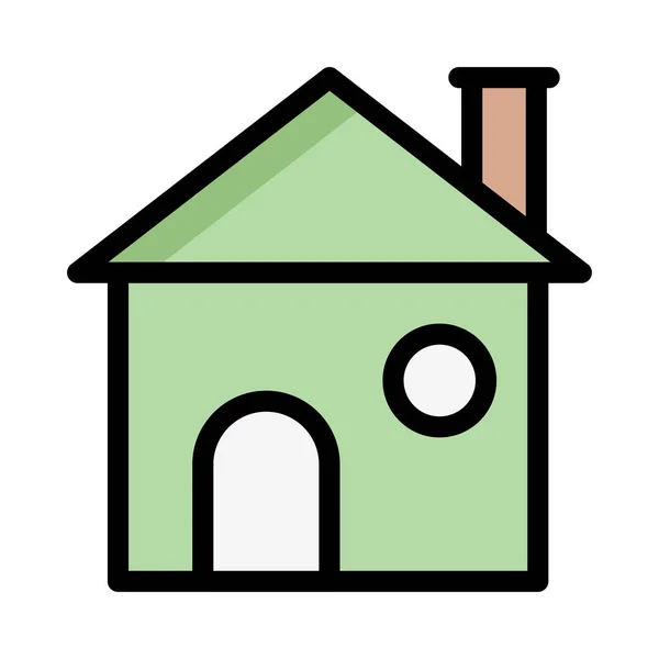 Ikon Gaya Rumah Datar Ilustrasi Vektor - Stok Vektor