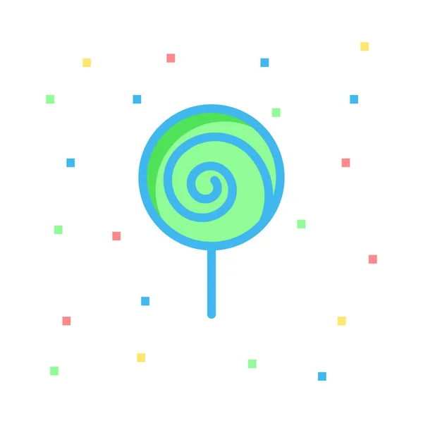 Zoete Lollipop Platte Stijlicoon Vectorillustratie — Stockvector