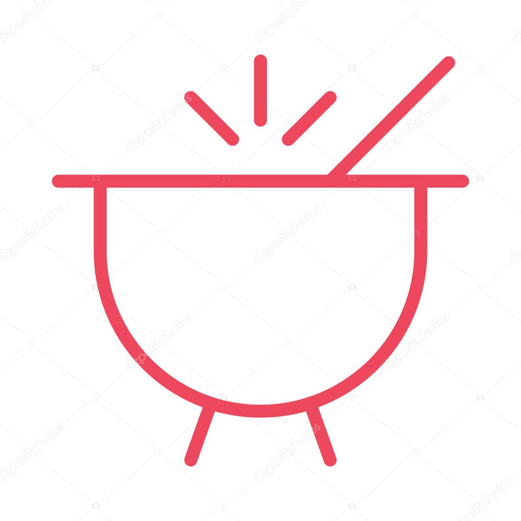 hot cooking pot flat style icon, vector illustration    