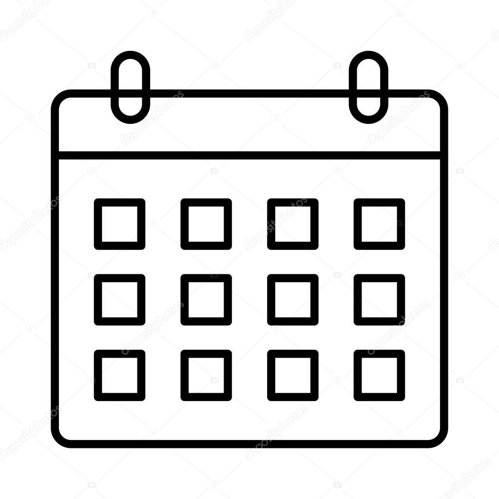 annual calendar flat style icon, vector illustration 