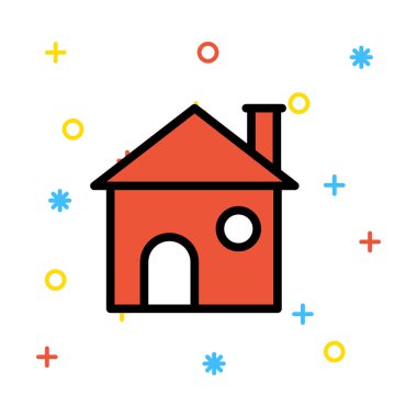 ev düz stil ikonu, vektör çizim 