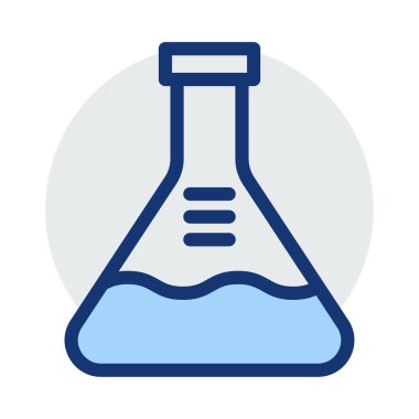 Laboratuvar şişesi düz stil ikonu, vektör çizim 