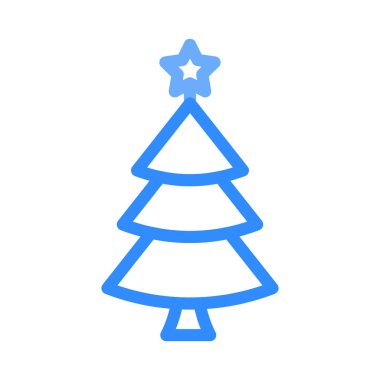 Noel köknar ağacı düz stil ikonu, vektör çizim   