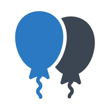 Parti balonları düz stil ikonu, vektör çizim 