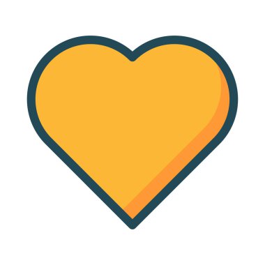 kalp düz stil ikonu, vektör çizim, Sevgililer günü kavramı 