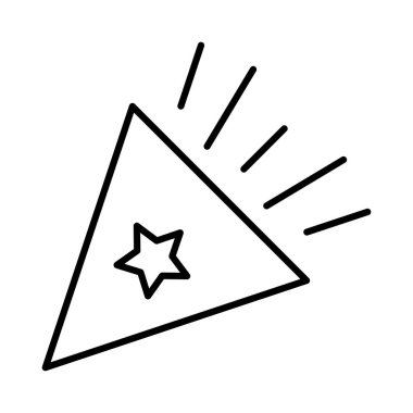 Yeni yıl konfeti popper düz stil ikonu, vektör çizim 