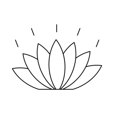 Lotus çiçeği düz stil ikonu, vektör çizim 